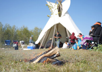 photo of Tipis from Onion Lake during ceremony Miyo-pimâtisiwin participated in